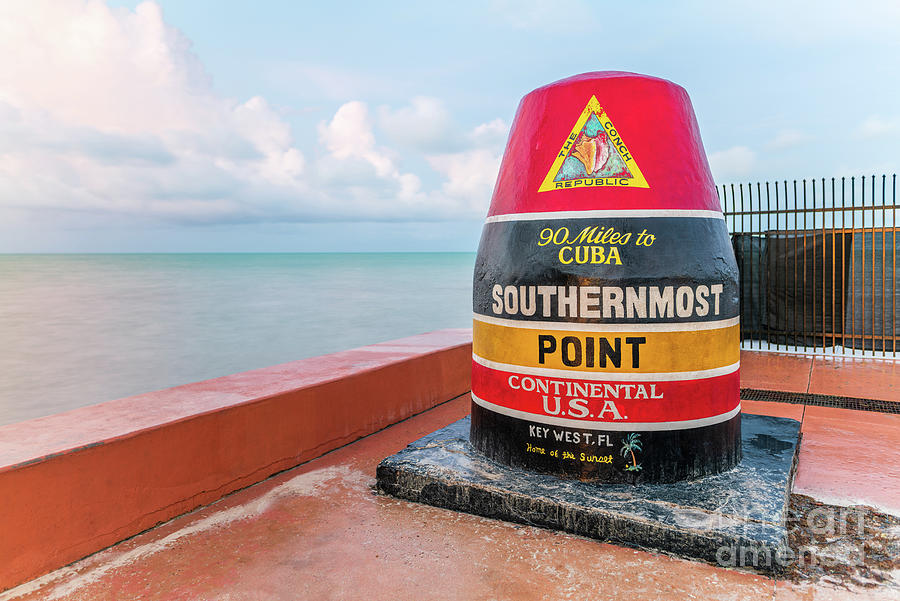 Key West Southernmost Point Buoy Photo Photograph by Paul Velgos