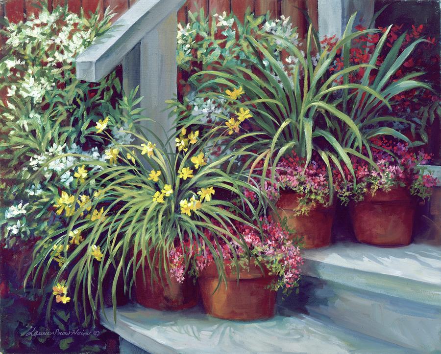 Nature Painting - Key West Step Garden by Laurie Snow Hein