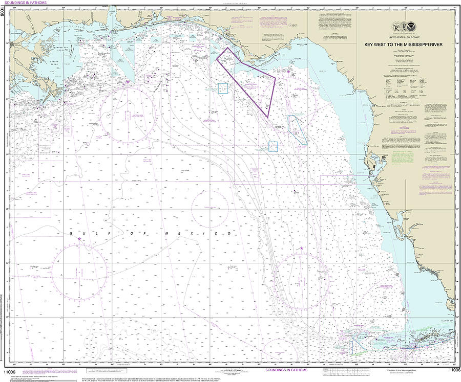 Key West to the Mississippi River Nautical Chart 11006 Digital Art by ...