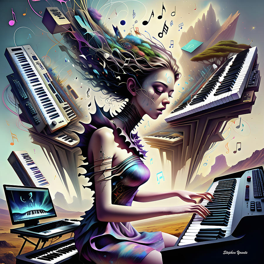 Keyboardist Digital Art by Stephen Younts