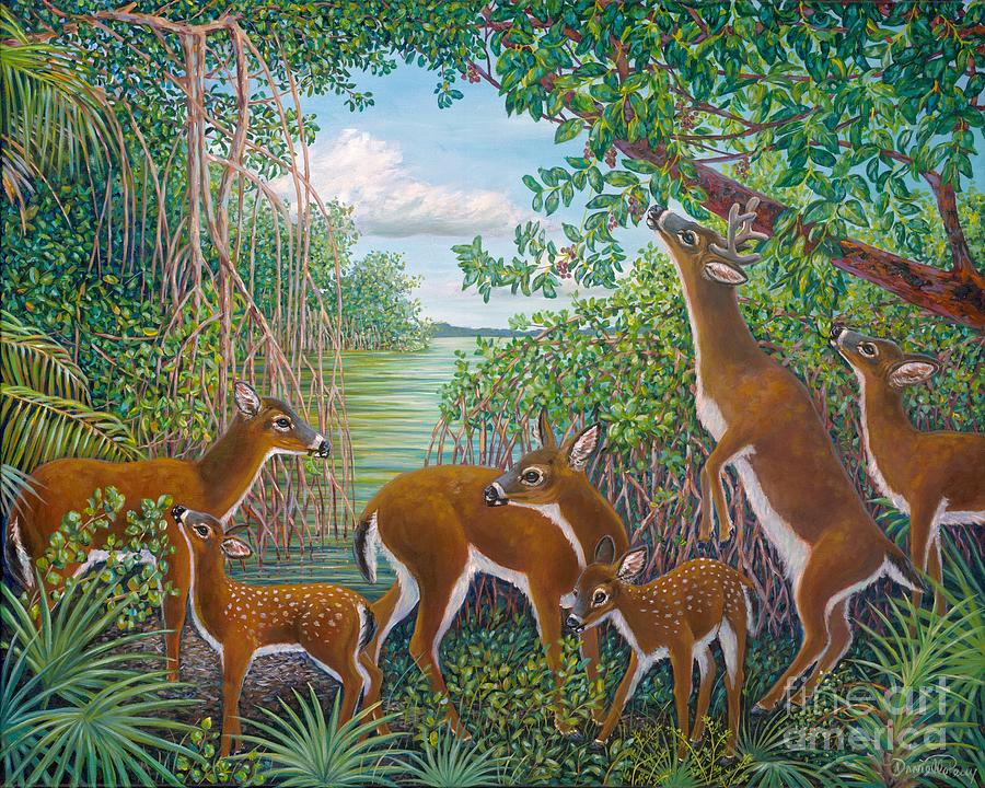 Keydeer in the Mangroves Painting by Danielle Perry