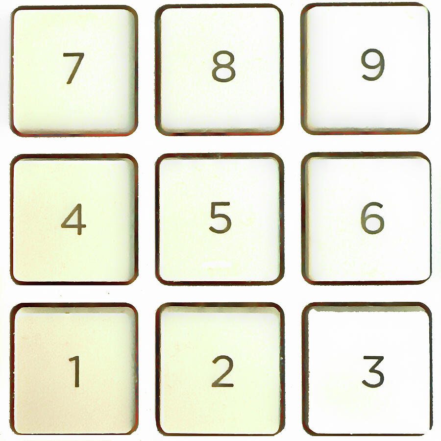 Keypad 789456123 Photograph by Bill Swartwout Keypad 789456123 Photograph by Bill Swartwout