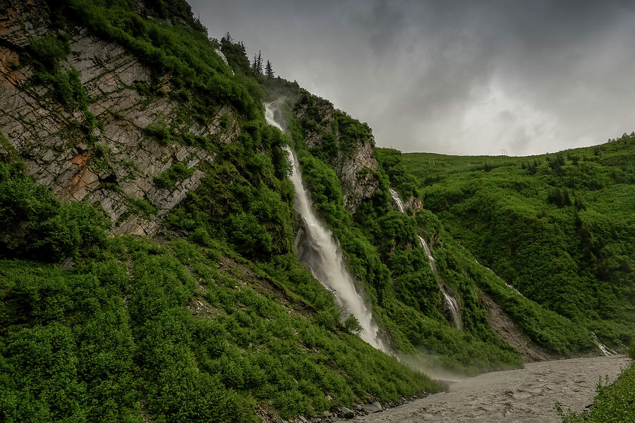 Waterfall Photograph - Keystone Canyon Alaska by Marc Hill