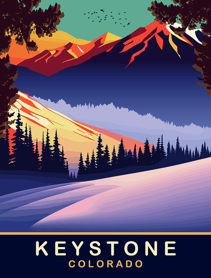 Winter Digital Art - Keystone, Colorado by Long Shot