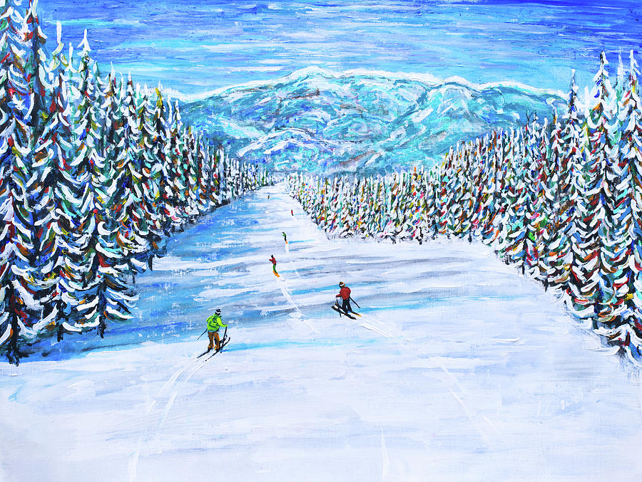 Keystone Ski Print Schoolmarm Piste Painting by Pete Caswell