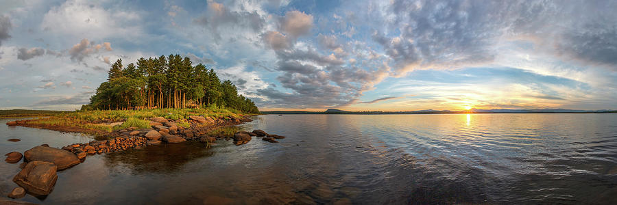 Kezar Pond Summer Sunset Panorama Photograph by White Mountain Images
