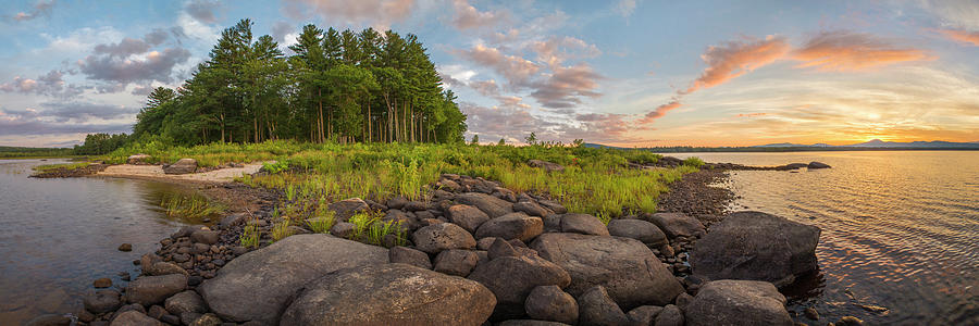 Kezar Pond Sunset Panorama Photograph by White Mountain Images