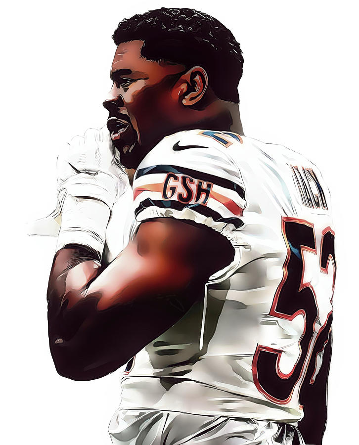 Khalil Mack CHICAGO BEARS APPAREL T SHIRT PIXEL ART 1 Mixed Media by Joe  Hamilton - Fine Art America