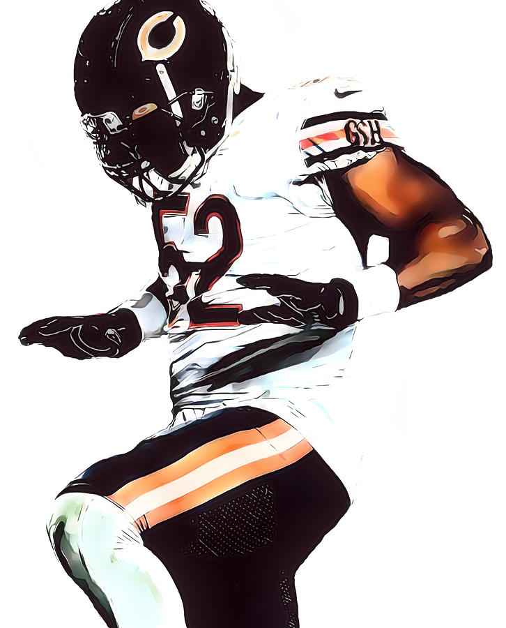 Fine Art America Khalil Mack Chicago Bears Apparel T Shirt Pixel Art 1 T-Shirt by Joe Hamilton