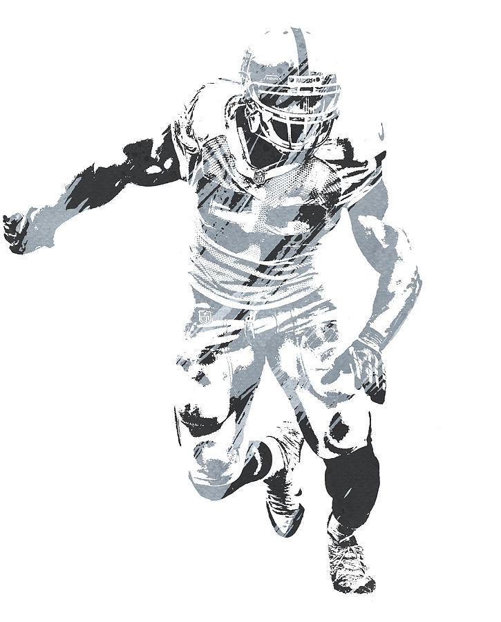 Khalil Mack OAKLAND RAIDERS ABSTRACT ART 1 by Joe Hamilton