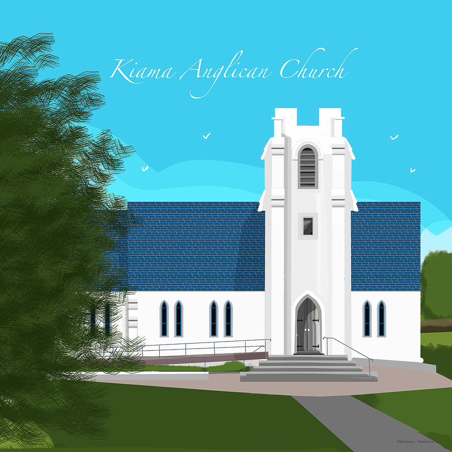 Kiama Anglican Church Digital Art by Donna Huntriss