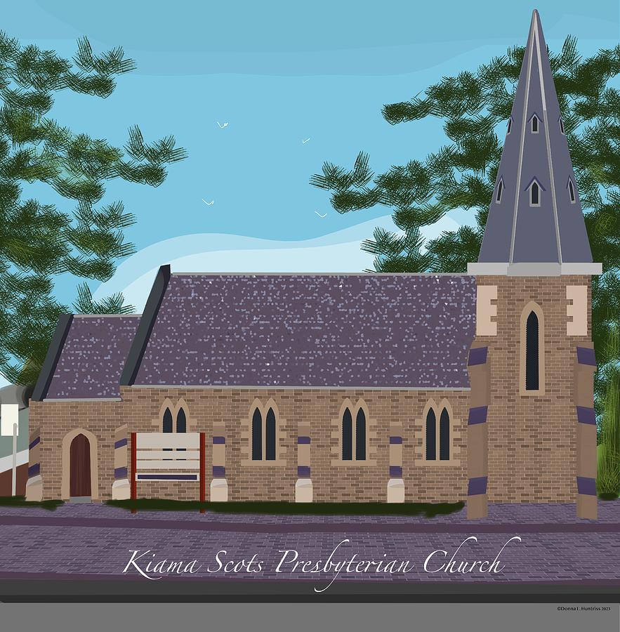 Kiama Scots Presbyterian Church  Digital Art by Donna Huntriss