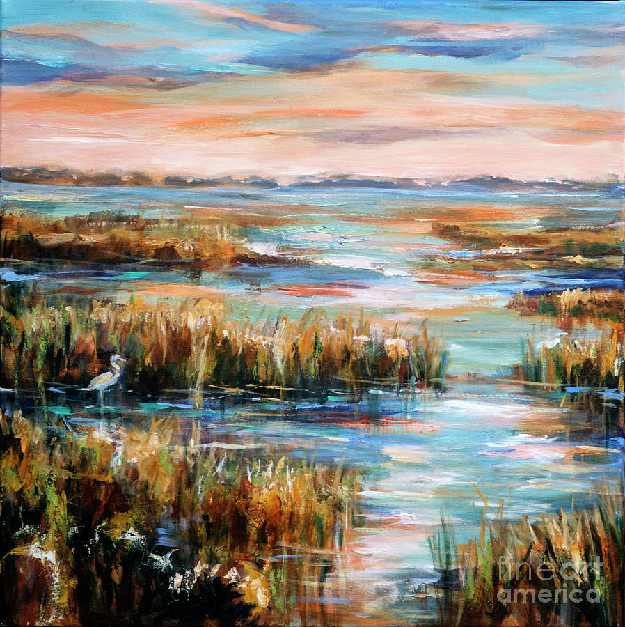 Kiawah River Grassland Painting by Linda Olsen