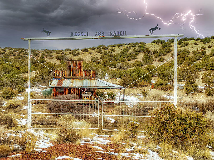 Gate Photograph - Kickin Ass Ranch by Lou Novick