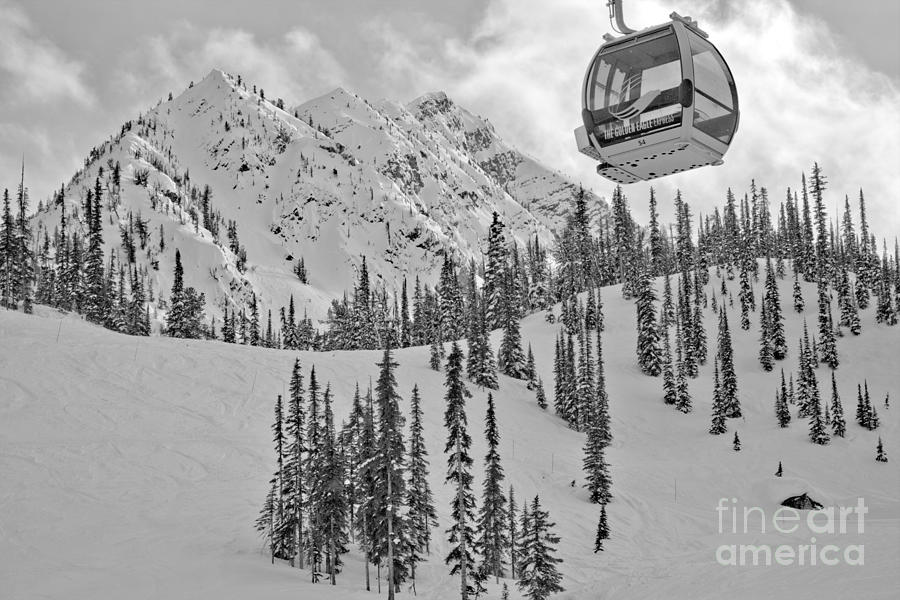 Kicking Horse Golden Eagle Express Gondola Black And White Photograph by Adam Jewell