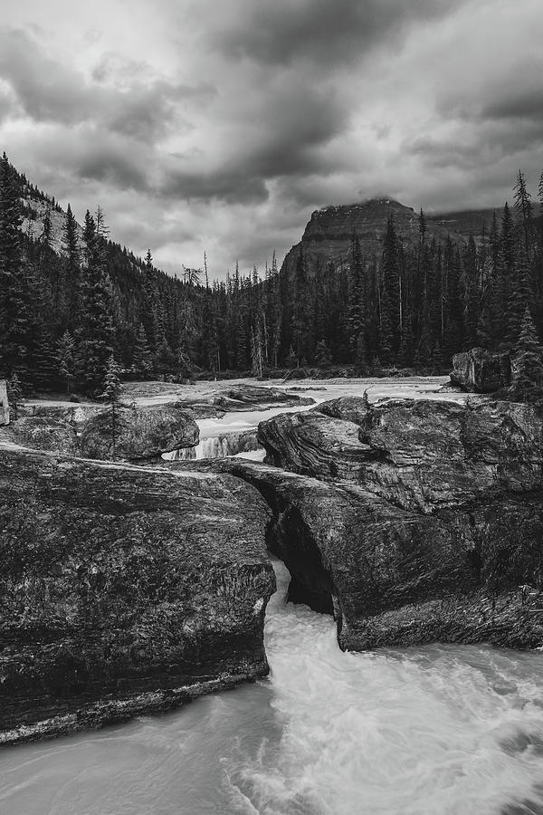 Kicking Horse River Black And White Photograph by Dan Sproul