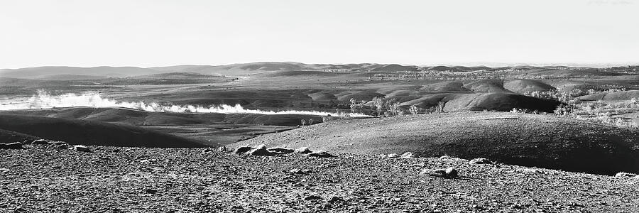 Kicking up Dust - Flinders Ranges BW Photograph by Lexa Harpell