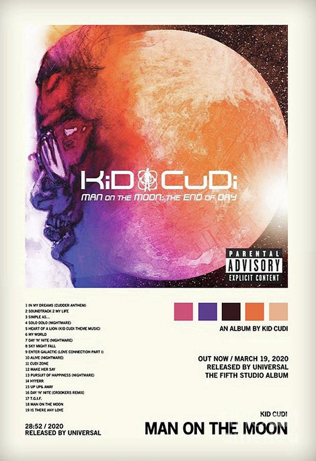 Rager Poster / Album Cover Poster Poster Print Wall Art Kid Cudi Poster / Man On The Moon 2 The Legend Of Mr Home Decor Custom Poster