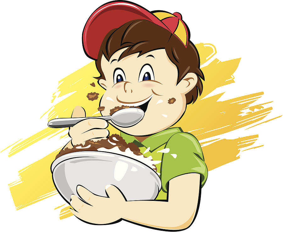 Kid eating cereal Drawing by Fatcat21