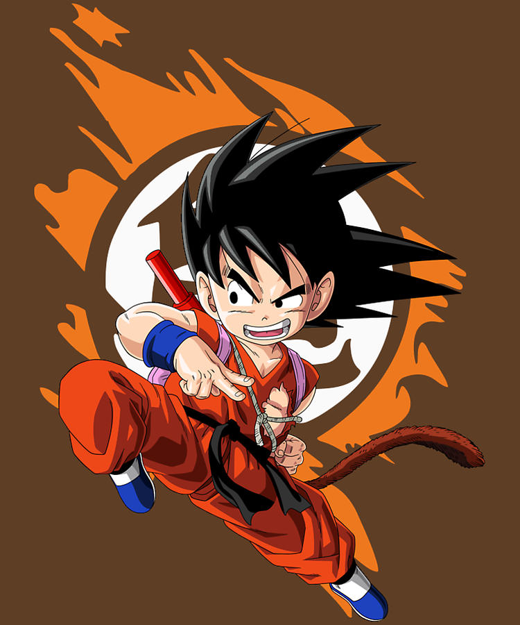 Kid Goku Jump Kick Dragon Ball Z Logo Digital Art by Phai Bui - Pixels