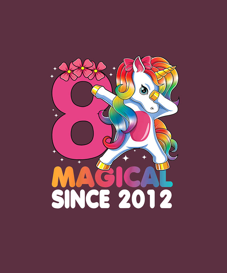 8 Years Old Kid 8th Birthday Gift Dabbing Unicorn T-Shirt 8 Years Old Kid 8th Birthday Gift Dabbing Unicorn T-Shirt