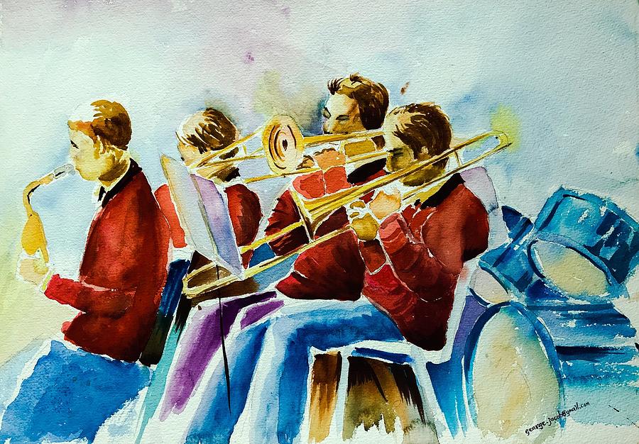Kids carol band Painting by George Jacob