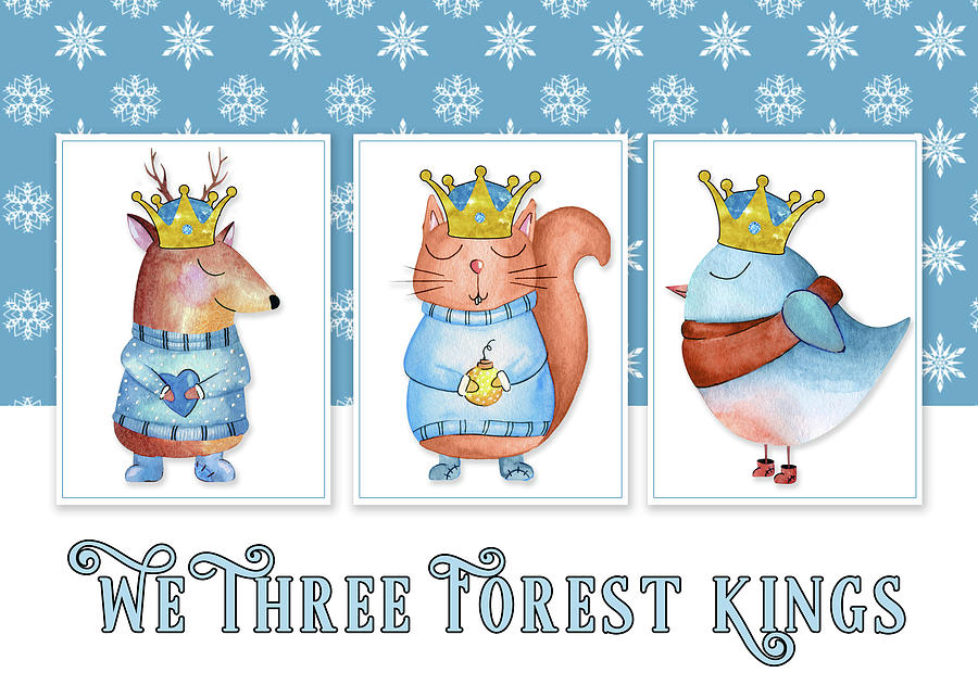 Kids Christmas Three Forest Kings Digital Art by Doreen Erhardt