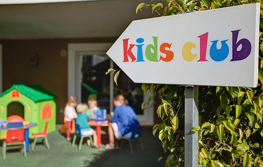Kids club at holiday resort Photograph by Steve Sparrow