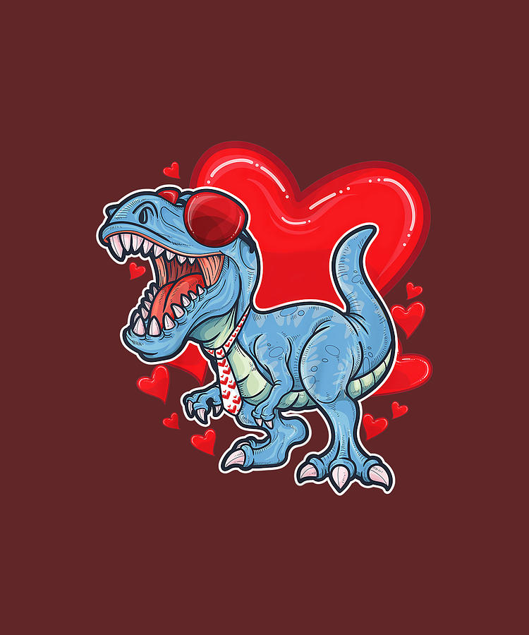 Kids Dinosaur Valentine Heart T Rex Dino Valentines Day Gifts T-Shirt ...