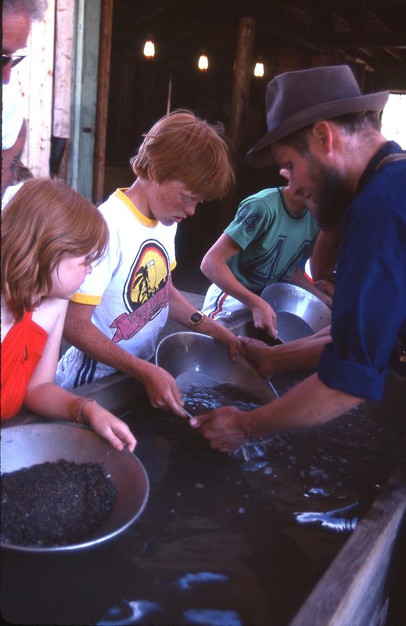 Kids Gold panning Whitehorse Yukon Photograph by Lawrence Christopher