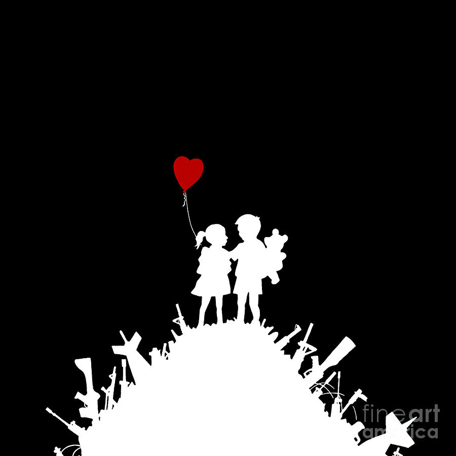 Kids On Guns - Gun Hill Love Painting by My Banksy