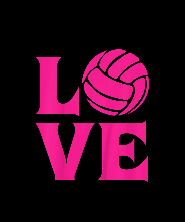 Kids Volleyball Apperal - I love volleyball for girls Drawing by Jone Cread