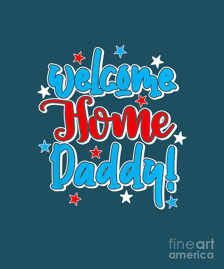 Kids Welcome Home Daddy Military Dad Homecoming Tapestry - Textile by ...