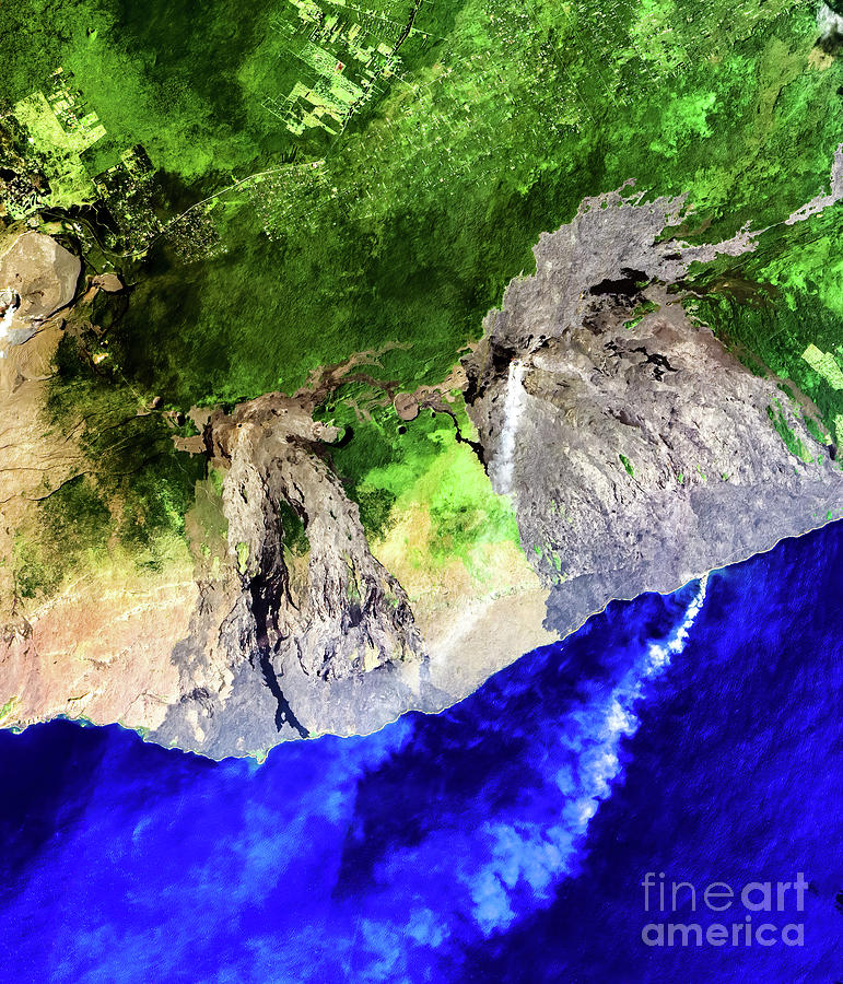 Kilauea Lava Flow Hawaii From Space Photograph