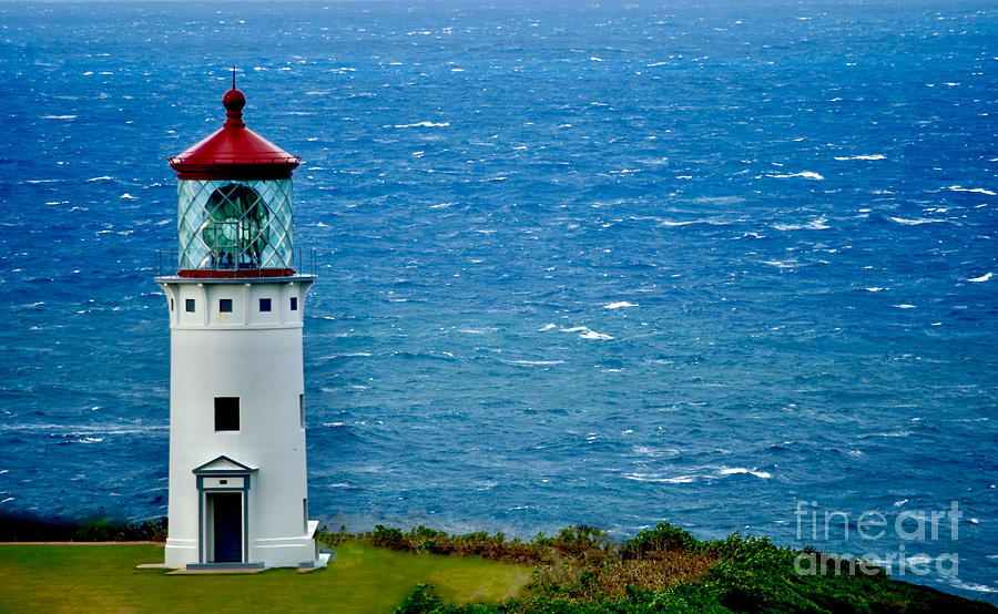 Kilauea Lighthouse Stormy Seas Photograph by Debra Banks
