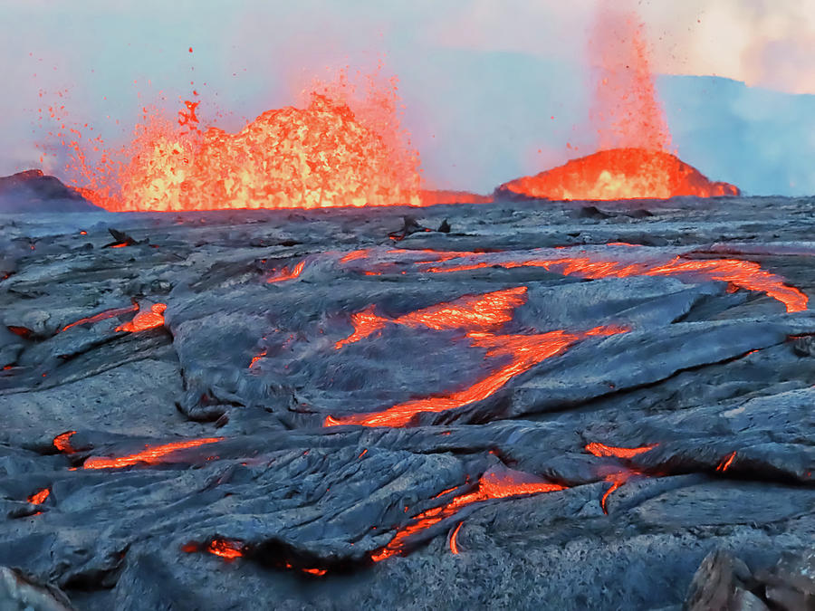 Nature Photograph - Kilauea summit eruption  by J Schmith