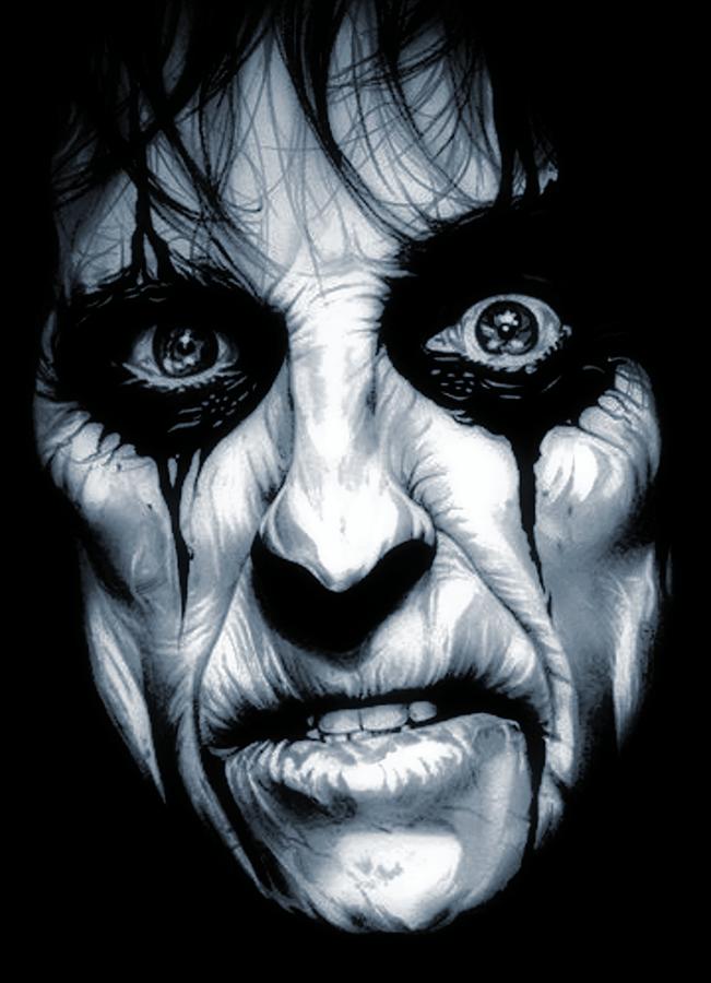 Killer - Alice Cooper - Blue Steel Edition Drawing by Fred Larucci