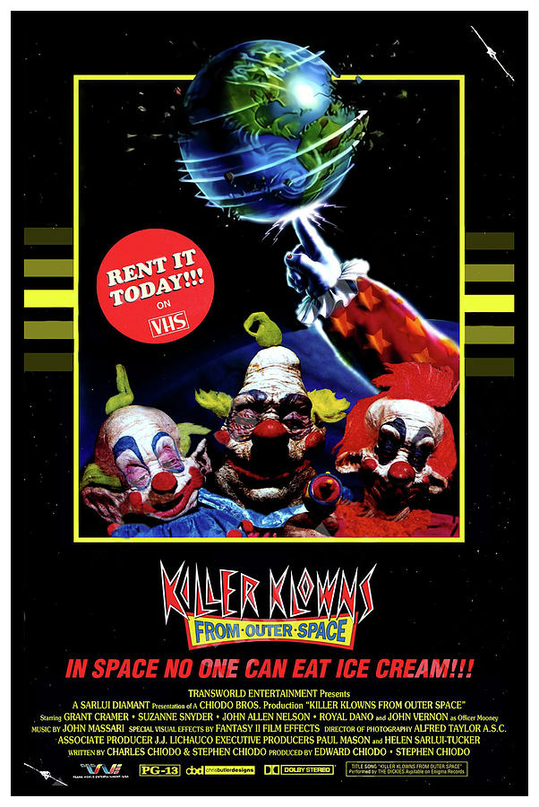 Клоуны убийцы из космоса Постер. Killer Klowns from Outer Space poster. Killer Klowns from Outer Space книга.