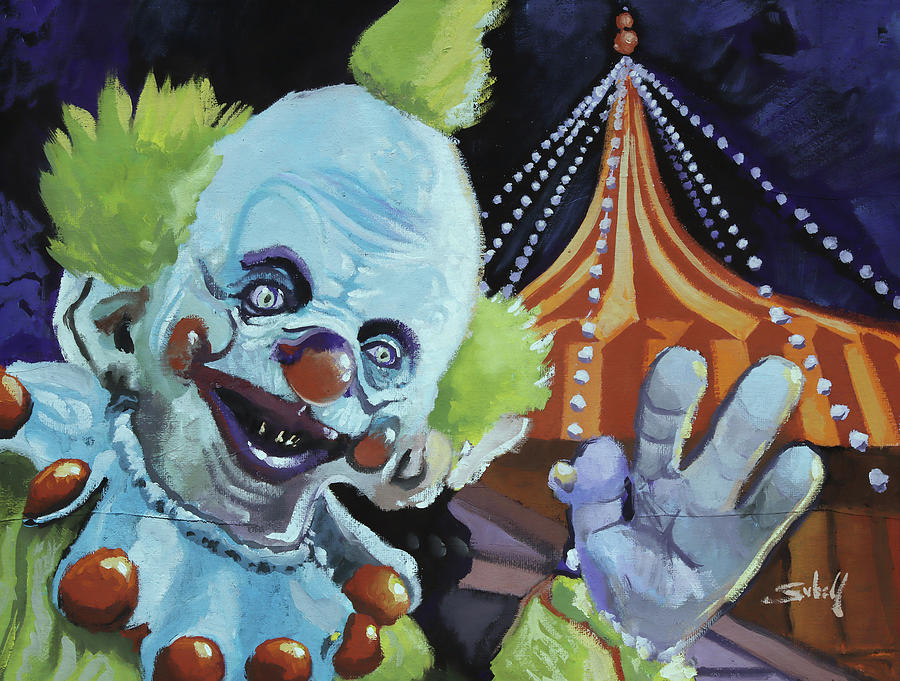 killer klowns from outer space painting