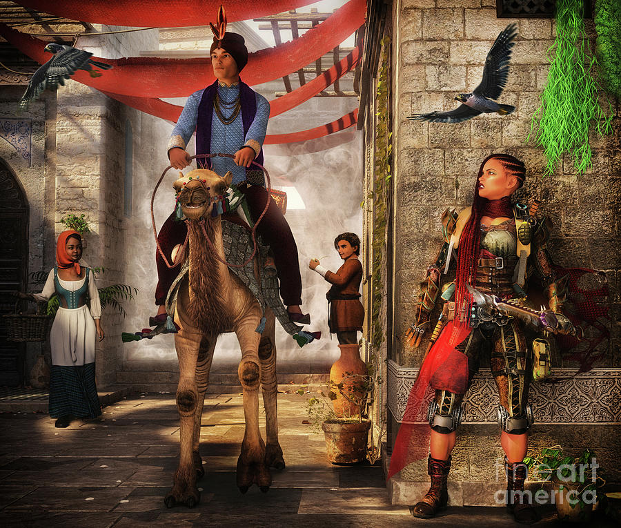 Killing the Prince in Persia - Fantasy digital art Digital Art by Stephan Grixti