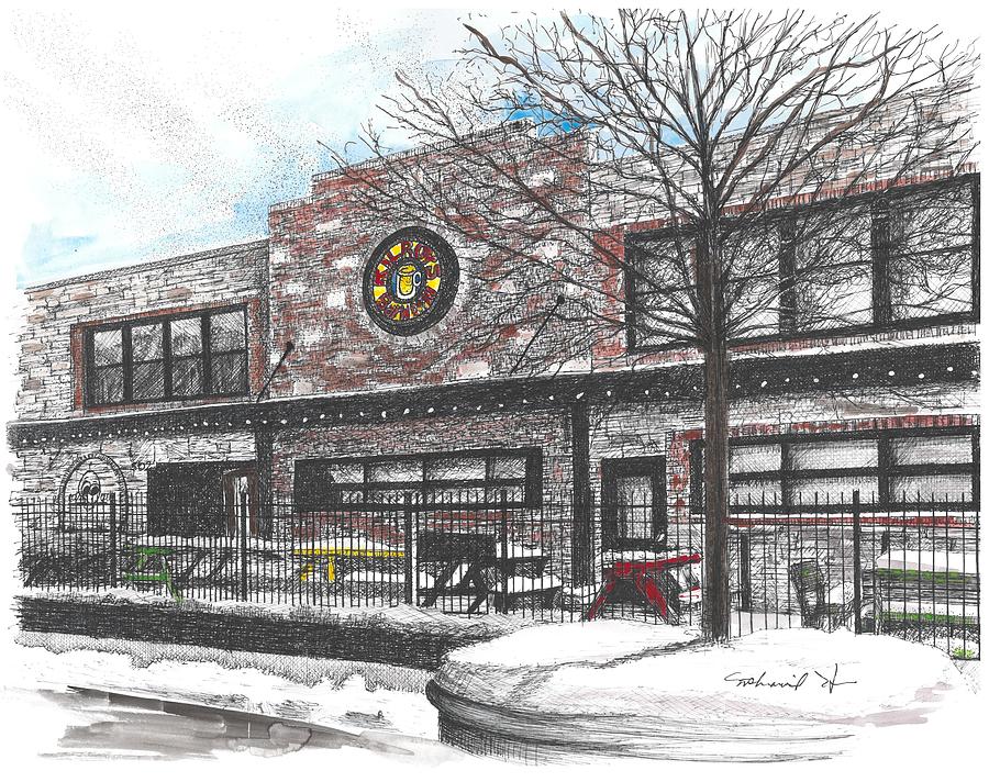 Kilroys on Kirkwood, color Drawing by Stephanie Huber