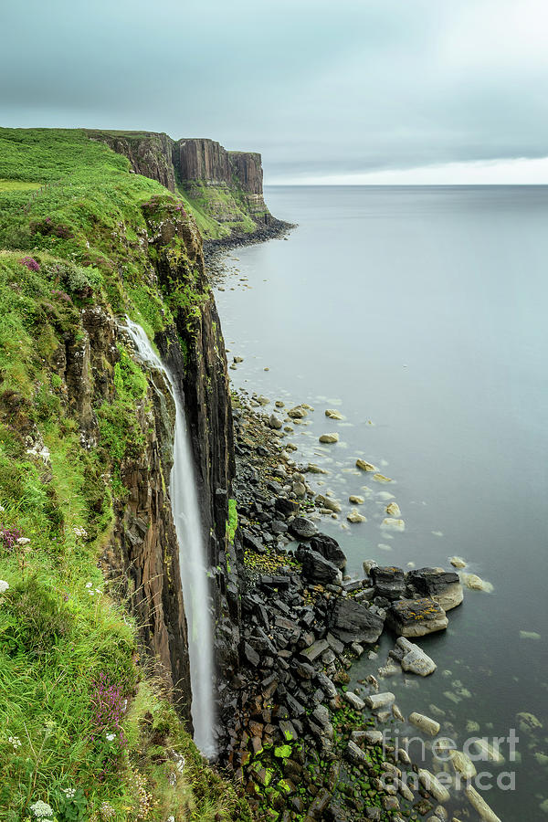 Summer Photograph - Kilt Rock waterfall, Isle of Skye, Scotland by Delphimages Photo Creations