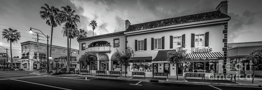 Kilwins Ice Cream in Venice, Florida, Black and White Photograph by Liesl Walsh