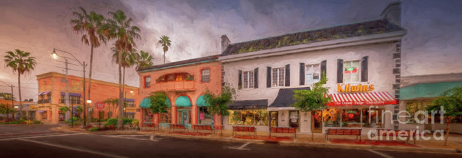 Kilwins Ice Cream in Venice, Florida, Painterly Photograph by Liesl Walsh