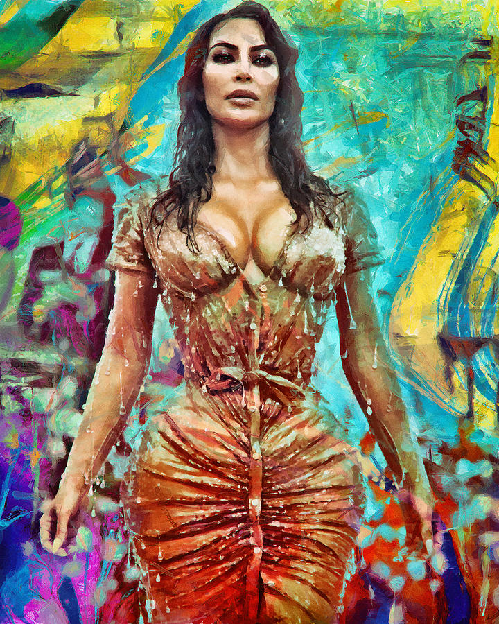 Canvas Kim Kardashian Art Print Poster 