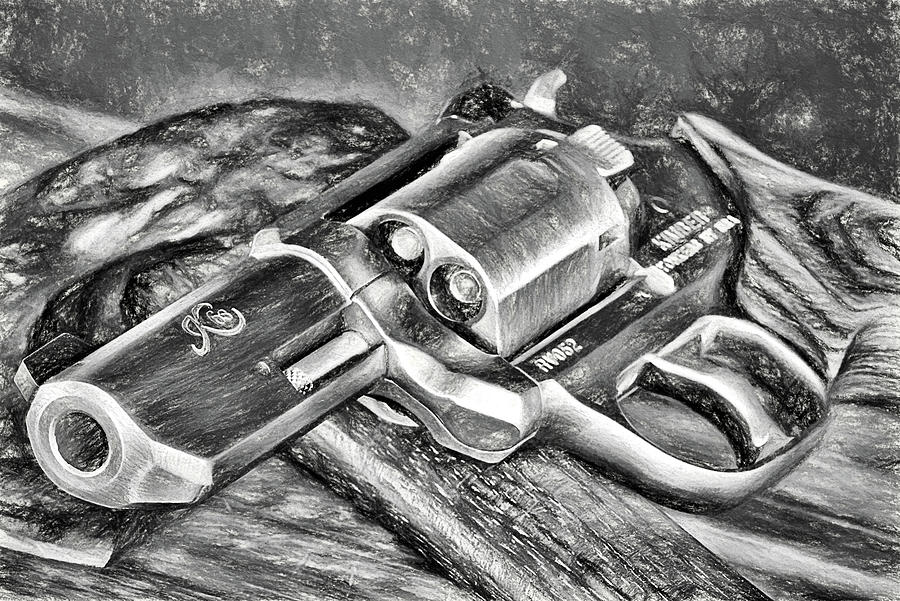 Kimber K6s Black and White Digital Art by JC Findley
