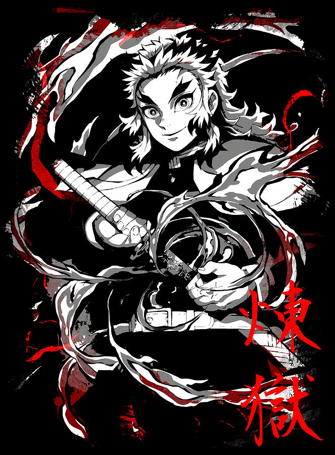 Kimetsu no Yaiba Rengoku Kyoujurou Poster 80s Painting by Matthews ...