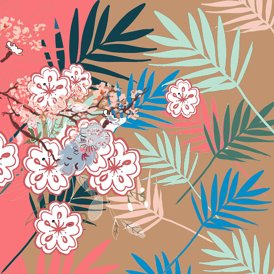 Kimono Japanese Flower Pattern Painting
