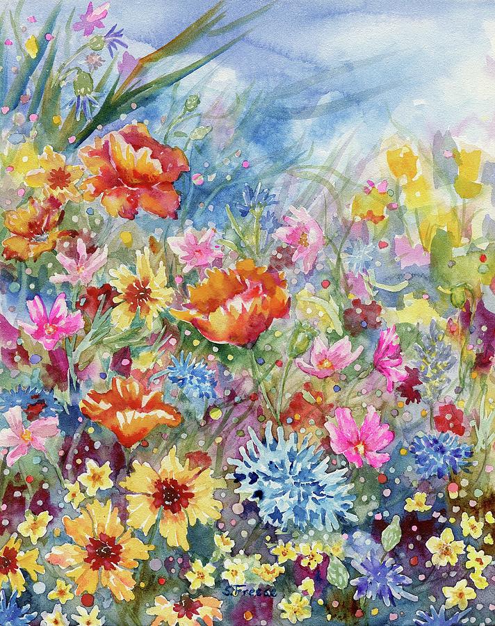 Flower Painting - Kims Meadow by Shelley Freese