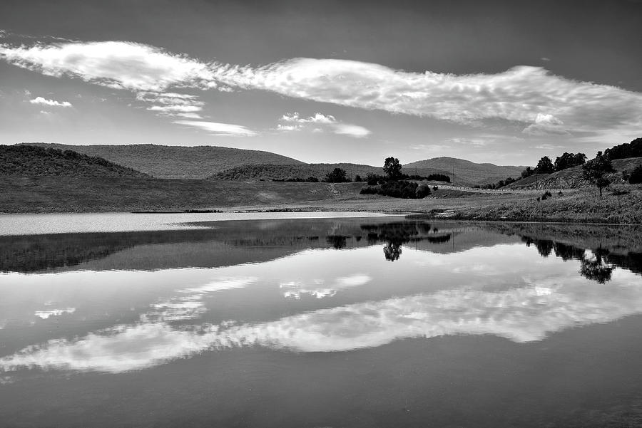 Kimsey Run Lake, West Virginia - black and white Photograph by Brendan ...